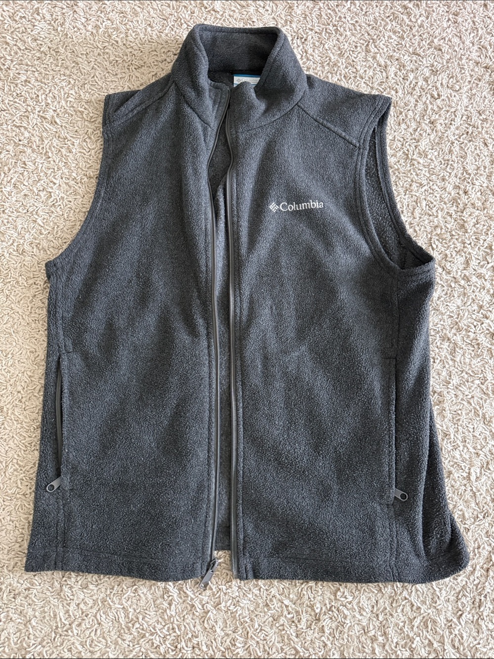 Columbia Charcoal Gray Full-Zip Fleece Vest